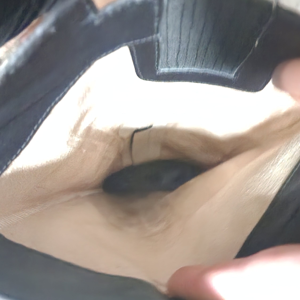 Michael Kors Black Leather Ankle Boots with Gold Accents - Picture 5 of 10